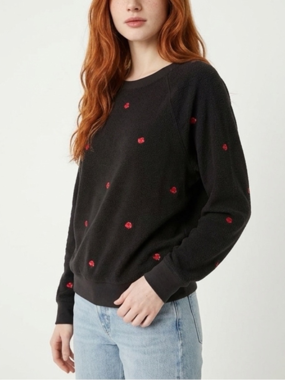 cozy retro coquette vintage VS pink embroidered Long Sleeve Sweatshirt Sz Small